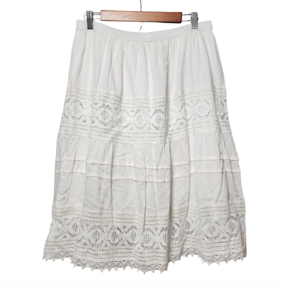 Vintage white bohemian skirt main image 1